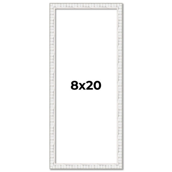 8x20 Frame White Real Wood Picture Frame Width 0.75 inches | Interior Frame Depth 0.5 inches |