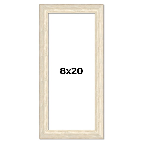 8x20 Frame White Real Wood Picture Frame Width 1.5 inches | Interior Frame Depth 0.5 inches | Barn