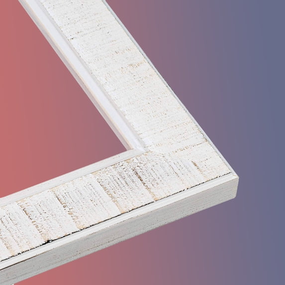 8x20 Sculpted White Picture Frame - UV Acrylic, Foam Board Backing, Hanging Hardware