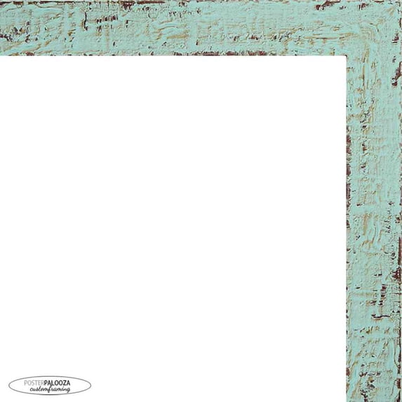 8x20 Shabby Chic Green Picture Frame - UV Acrylic, Foam Board Backing, Hanging Hardware