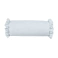 thumbnail image 1 of 8x20in Striped Bolster Pillow With Ruffled Edges - Soft Cylindrical Neck Roll Support Pillow For Bed Sofa Lumbar Relaxing Home Decor, 1 of 5