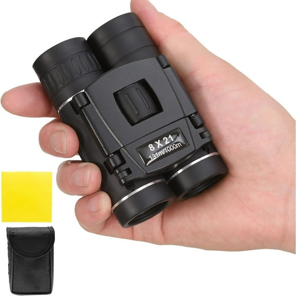 8x21 Compact Binoculars for Bird Watching, Mini Small Binoculars for Adults Teens, Full Optical Binoculars for Opera Hiking Hunting Travel Concert Gift(Black)