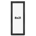 thumbnail image 1 of 8x21 Frame Black Charcoal Grey Wood Textured Picture Frame | 0.75 Inch Moulding Width | Gunmetal, 1 of 8