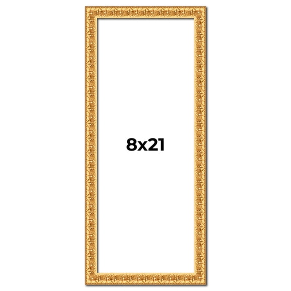 8x21 Frame Gold Real Wood Picture Frame Width 1 inches | Interior Frame Depth 0.5 inches | Edwina
