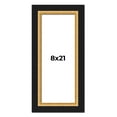 thumbnail image 1 of 8x21 Frame Gold Real Wood Picture Frame Width 2.25 Inches | Interior Frame Depth 0.5 Inches |, 1 of 8
