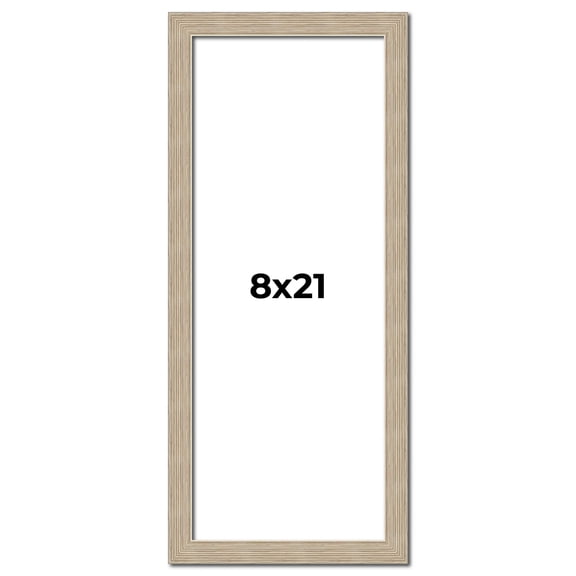 8x21 Frame Grey Solid Wood Picture Frame Width 1 Inches | Interior Frame Depth 0.5 Inches |