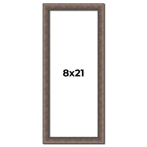 8x21 Frame Silver Real Wood Picture Frame Width 1.25 Inches | Interior Frame Depth 0.5 Inches |