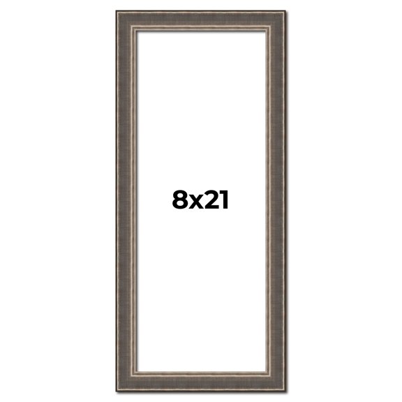 8x21 Frame Silver Real Wood Picture Frame Width 1.25 Inches | Interior Frame Depth 0.5 Inches |