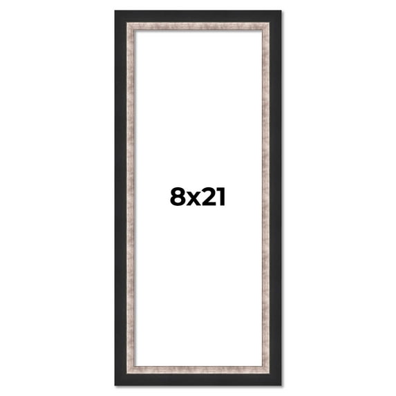 8x21 Frame Silver Real Wood Picture Frame Width 1.25 Inches | Interior Frame Depth 0.75 Inches |