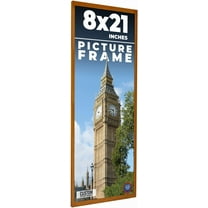 8x21 Honey Brown Real Wood Picture Frame Width 0.75 inches | Interior Frame Depth 0.5 inches |