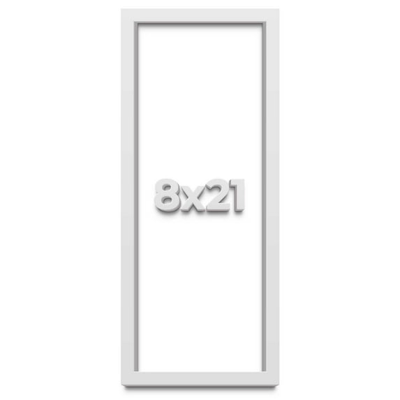 8x21 Shadow Box Frame White | 2 Inches Deep Real Wood Contemporary Shadowbox Display Frame | UV