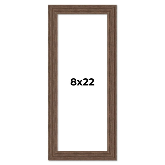 8x22 Frame Brown Distressed Barnwood Picture Frame | Rustic Farmhouse Photo Frame Includes UV