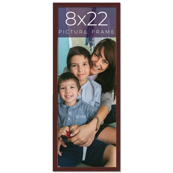 8x22 Frame Brown Solid Wood Picture Frame Width 0.75 Inches | Interior Frame Depth 0.5 Inches |
