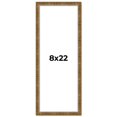 thumbnail image 1 of 8x22 Frame Gold Solid Wood Picture Frame - Complete Modern Photo Frame Includes UV Acrylic, 1 of 8