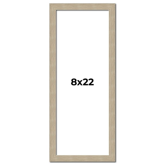 8x22 Frame Grey Solid Wood Picture Frame Width 1 Inches | Interior Frame Depth 0.5 Inches |