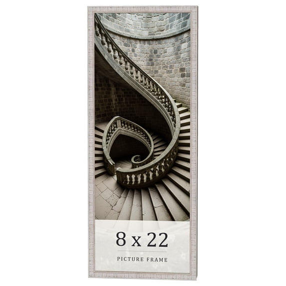 8x22 Frame White Real Wood Picture Frame Width 0.75 inches | Interior Frame Depth 0.5 inches |