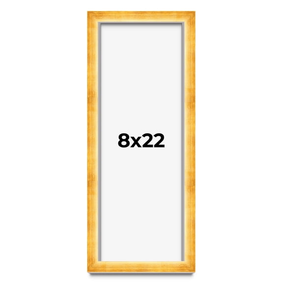 8x22 Shadow Box Frame Gold | 1.625 Inches Deep Real Wood Traditional Shadowbox Display Frame | UV