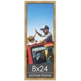 thumbnail image 1 of 8x24 Gold Thin Bamboo Picture Frame - UV Acrylic, Foam Board Backing, Hanging Hardware, 1 of 9