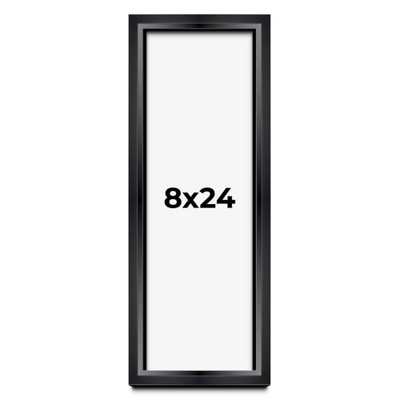 8x24 Black Shadowbox Frame - Interior Size 8x24 by 1.5 Inches - Made to Display Items Up To 1.5 Inches Deep