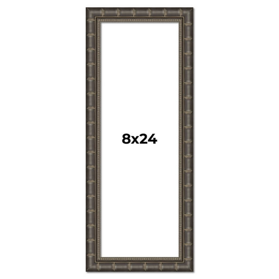 8x24 Frame Black Bamboo Solid Wood Picture Frame Width 1.5 Inches | Interior Frame Depth 0.5 Inches
