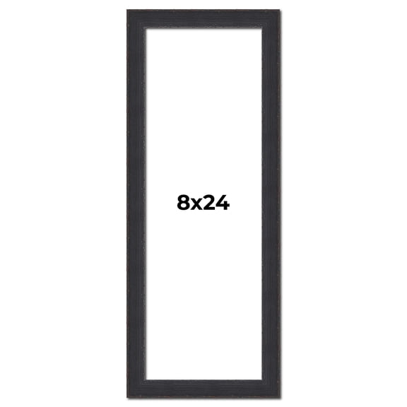 8x24 Frame Black Real Wood Picture Frame Width 1.25 Inches | Interior Frame Depth 0.5 Inches |