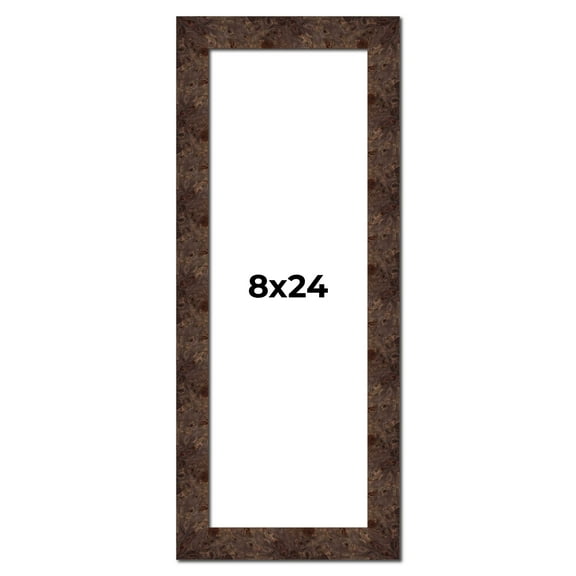 8x24 Frame Brown Burl Real Wood Picture Frame Width 1.625 Inches | Interior Frame Depth 0.5 Inches