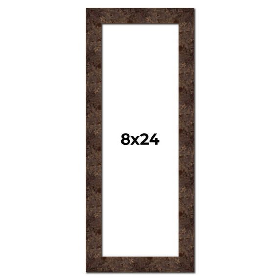 8x24 Frame Brown Burl Real Wood Picture Frame Width 1.625 Inches | Interior Frame Depth 0.5 Inches