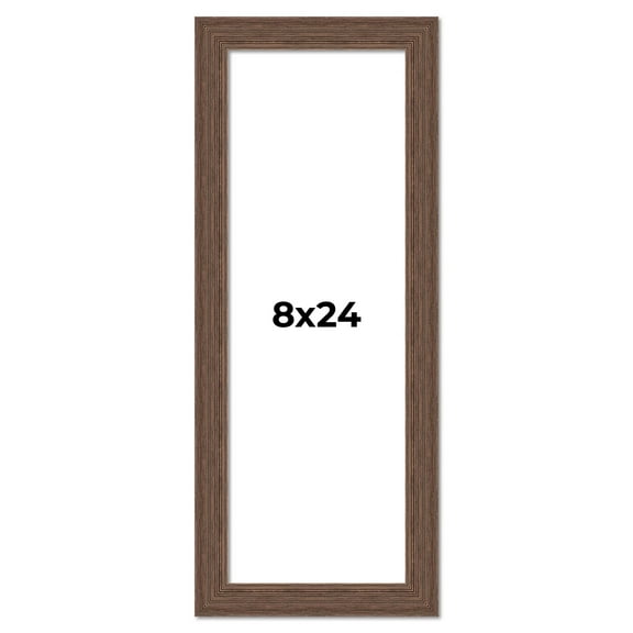 8x24 Frame Brown Farmhouse Solid Wood Picture Frame Width 1.5 Inches | Interior Frame Depth 0.5
