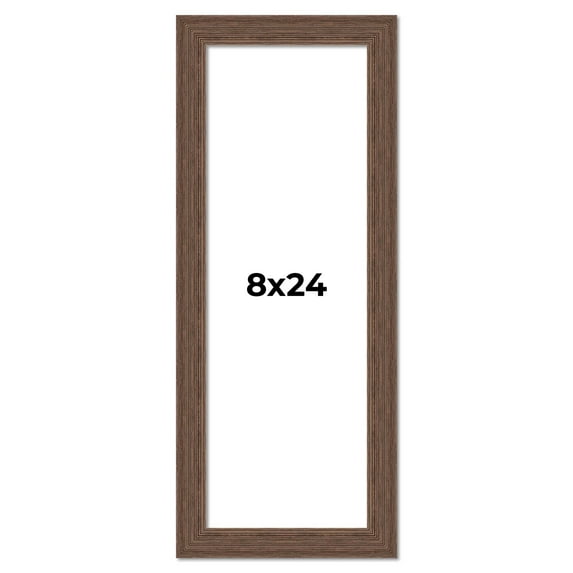 8x24 Frame Brown Farmhouse Solid Wood Picture Frame Width 1.5 Inches | Interior Frame Depth 0.5