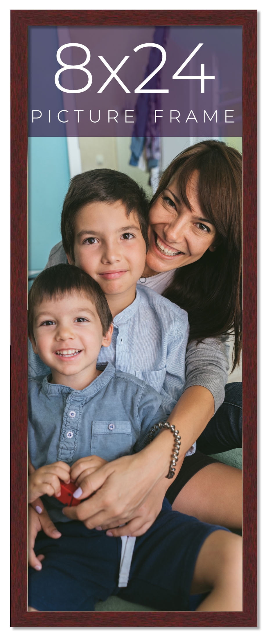 8x24 Frame Brown Solid Wood Picture Frame Width 0.75 Inches | Interior ...