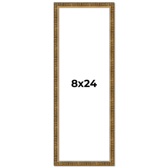 8x24 Frame Gold Solid Wood Picture Frame - Complete Modern Photo Frame Includes UV Acrylic