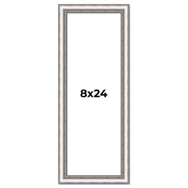 8x24 Frame Silver Real Wood Picture Frame Width 1.25 Inches | Interior Frame Depth 0.5 Inches |