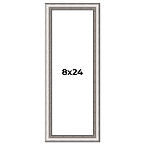 8x24 Frame Silver Real Wood Picture Frame Width 1.25 Inches | Interior Frame Depth 0.5 Inches |