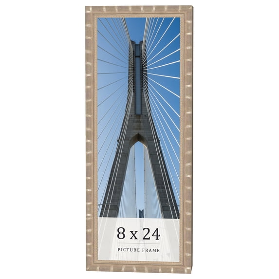 8x24 Frame Silver Real Wood Picture Frame Width 1.5 inches | Interior Frame Depth 0.5 inches |