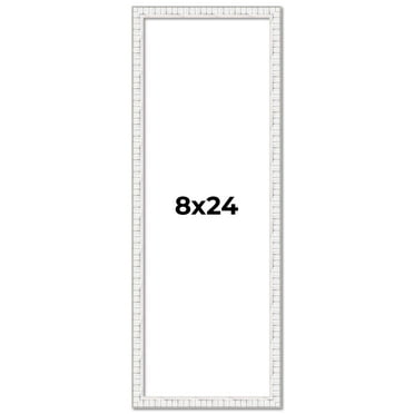 8x24 Frame White Real Wood Picture Frame Width 0.75 inches | Interior Frame Depth 0.5 inches |