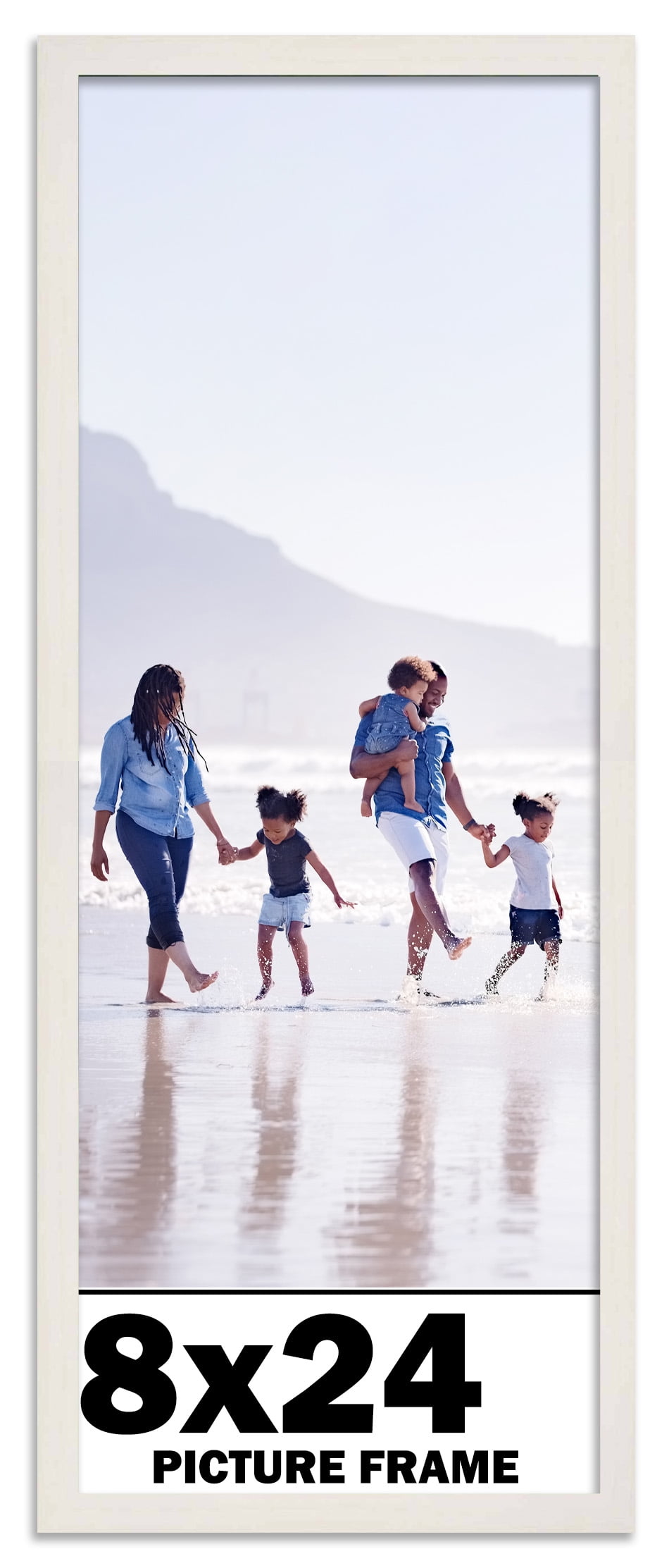 8x24 Frame White Wash Picture Frame Complete Modern Photo Frame