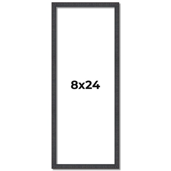 8x24 Rustic Brown Real Wood Picture Frame Width 0.75 inches | Interior Frame Depth 0.5 inches |