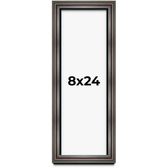 8x24 Shadow Box Frame Brown Cherry | 2.625 Inches Deep Pine Wood Traditional Shadowbox Display