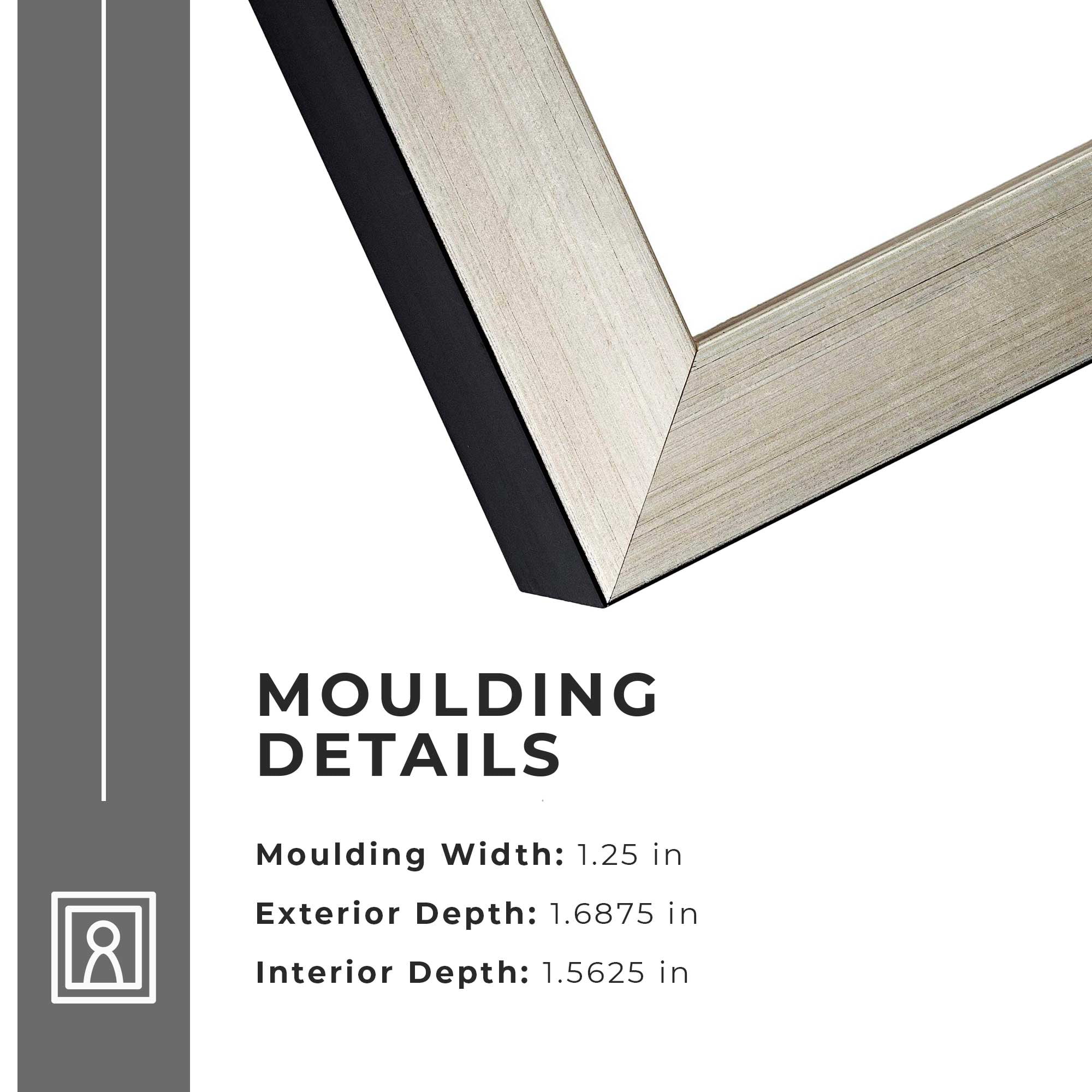 8x24 Silver Shadowbox Frame - Interior Size 8x24 by 1.5 Inches - Made ...