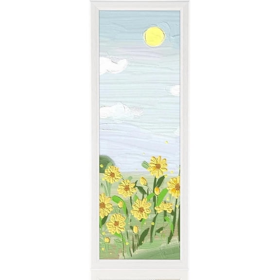 8x24 Wood Frame White, Modern Natural Woodgrain 24x8in Picture Frame, Rustic Wooden 8 x 24 inch Gallery Wall Photo Poster Frame with HD Plexiglass, Horizontal Vertical Wall Mounting Display 1pcs