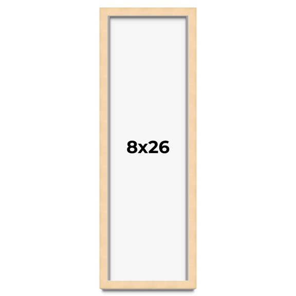 8x26 Frame Beige Real Wood Picture Frame Width 0.75 inches | Interior Frame Depth 0.5 inches |