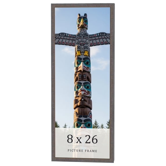 8x26 Frame Blue Kingsley Pewter Solid Wood Picture Frame Width 0.75 Inches |Interior Depth 0.5