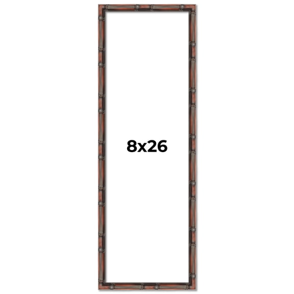 8x26 Frame Brown Bamboo with Dark Coffee/Walnut Finish | Solid Wood Picture Frame Width 0.75 Inches