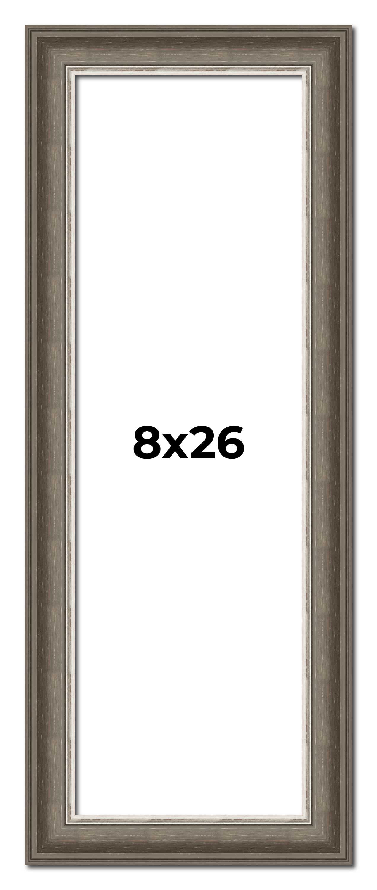 8x26 Frame Brown Solid Wood Picture Frame | 1.75 Inch Moulding Width ...
