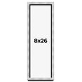 thumbnail image 1 of 8x26 Frame Brushed Silver Solid Wood Picture Frame | 0.75 Inch Moulding Width | Rabbet Depth 0.75, 1 of 5
