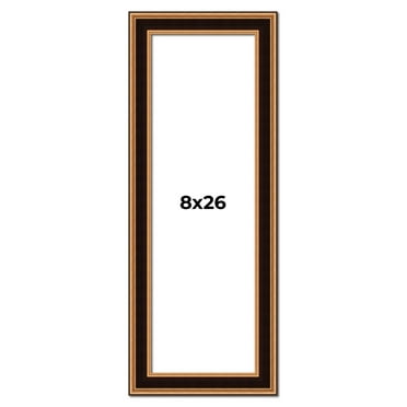 8x26 Frame Gold Brown Plein Air Vintage Solid Wood Picture Frame | 1.75 Inches Moulding Width |