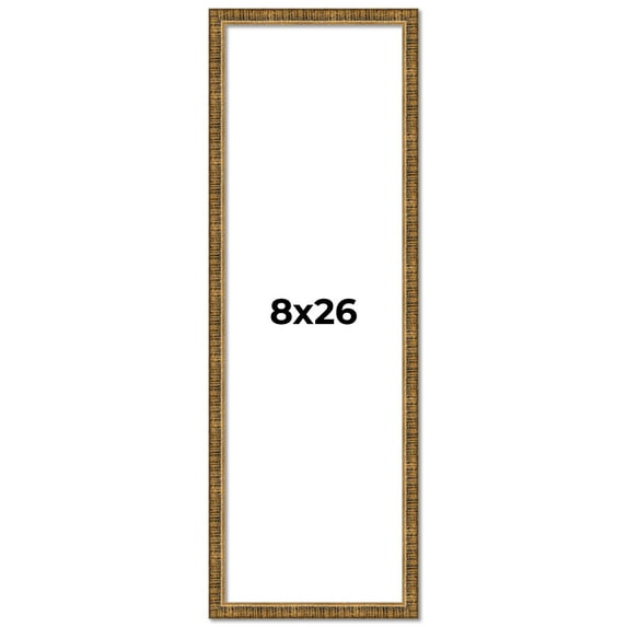8x26 Frame Gold Kingsley Distressed Solid Wood Picture Frame Width 0.75 Inches | Interior Frame