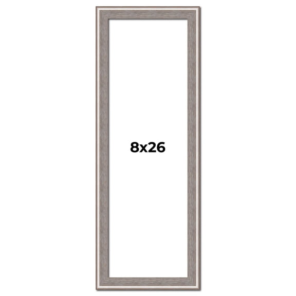 8x26 Frame Grey Real Wood Picture Frame Width 1.25 inches | Interior Frame Depth 0.5 inches | Hans