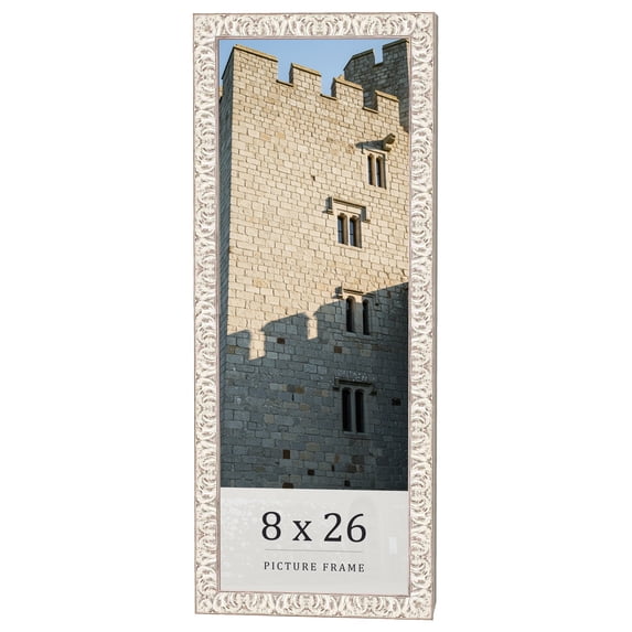 8x26 Frame White Real Wood Picture Frame Width 1.5 inches | Interior Frame Depth 0.5 inches |