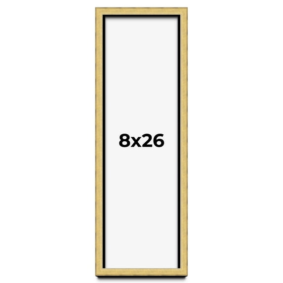 8x26 Shadow Box Frame Gold | 1.375 Inches Deep Real Wood Contemporary Shadowbox Display Frame | UV
